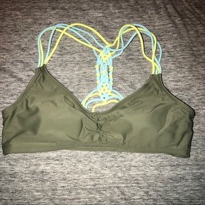 Army green bathing suit top